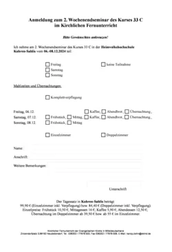 Anmeldebogen WS 2 Kurs 33 C