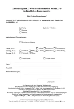 Anmeldebogen WS 2 Kurs 33 D