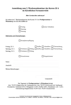 Anmeldebogen WS 2 Kurs 33 A